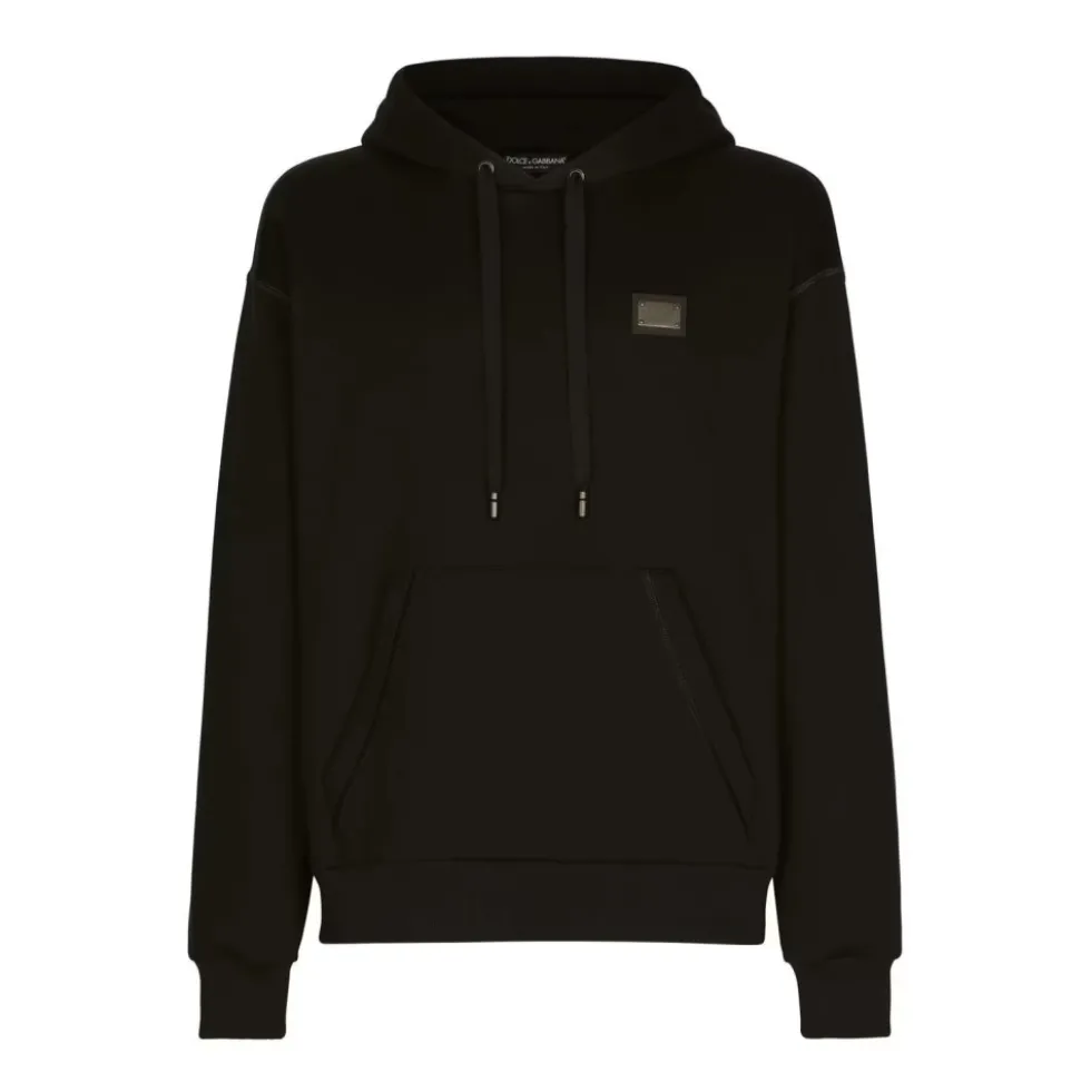 Jersey hættetrøje med mærketiket