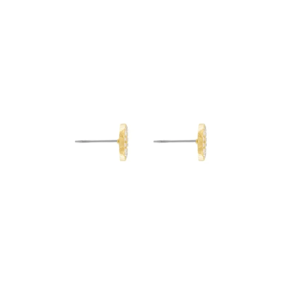 Joy Waterproof Clear CZ Circle Earrings 18K Gold Plating
