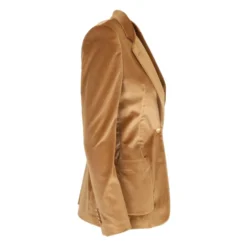 J-Parigi12L Single-Breasted Velvet Blazer