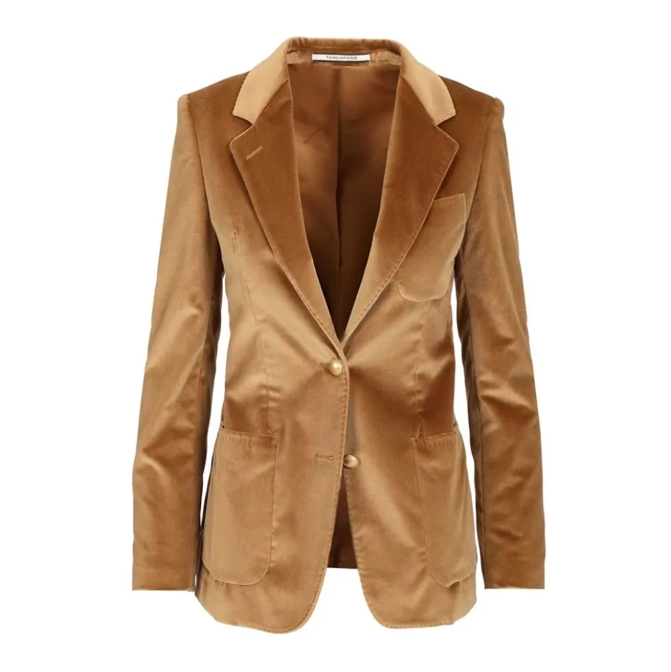 J-Parigi12L Single-Breasted Velvet Blazer