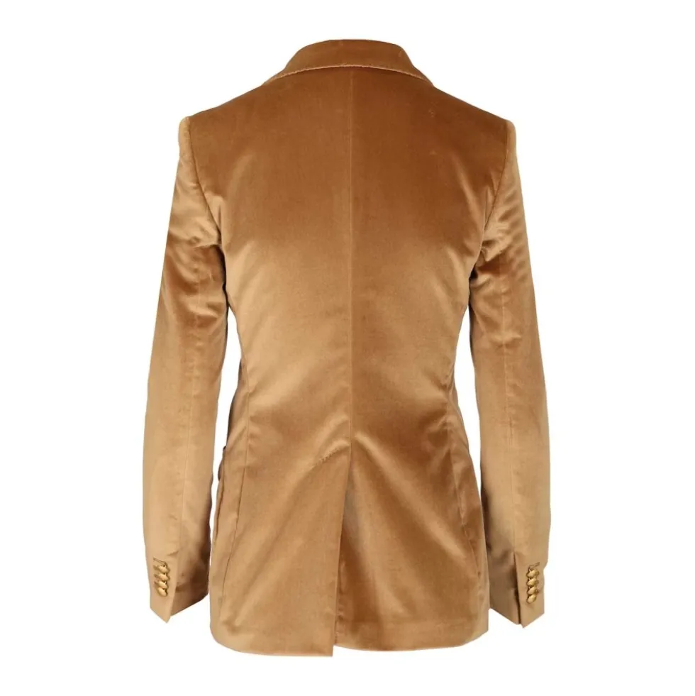 J-Parigi12L Single-Breasted Velvet Blazer