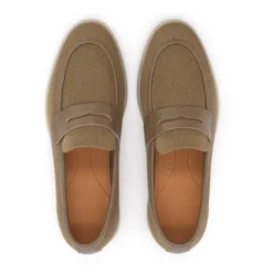 Kazar Herre slip-on sko med perforeret stof og læderdetaljer
