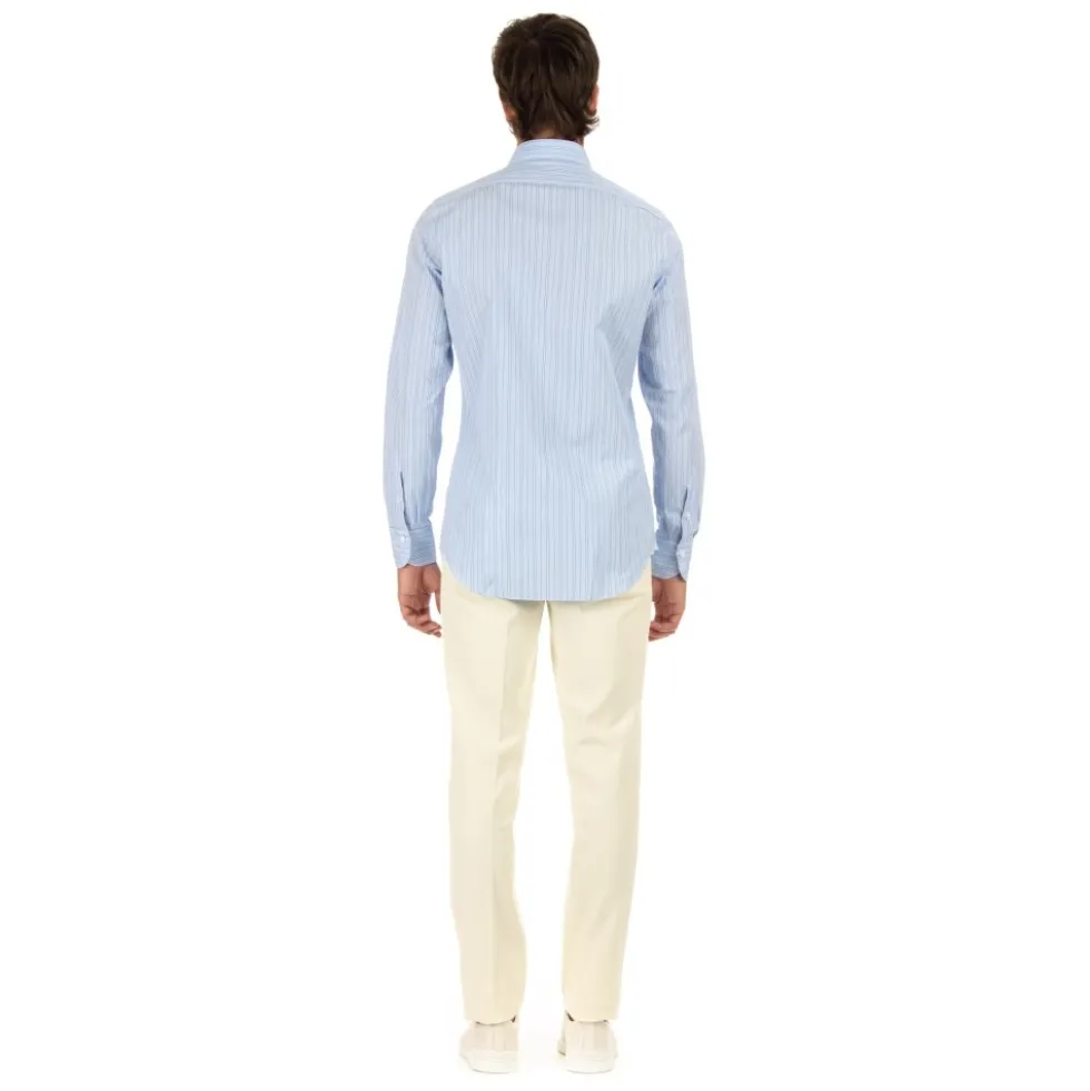 Klar Blå Slim Fit Skjorte