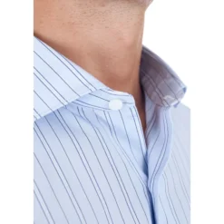 Klar Blå Slim Fit Skjorte