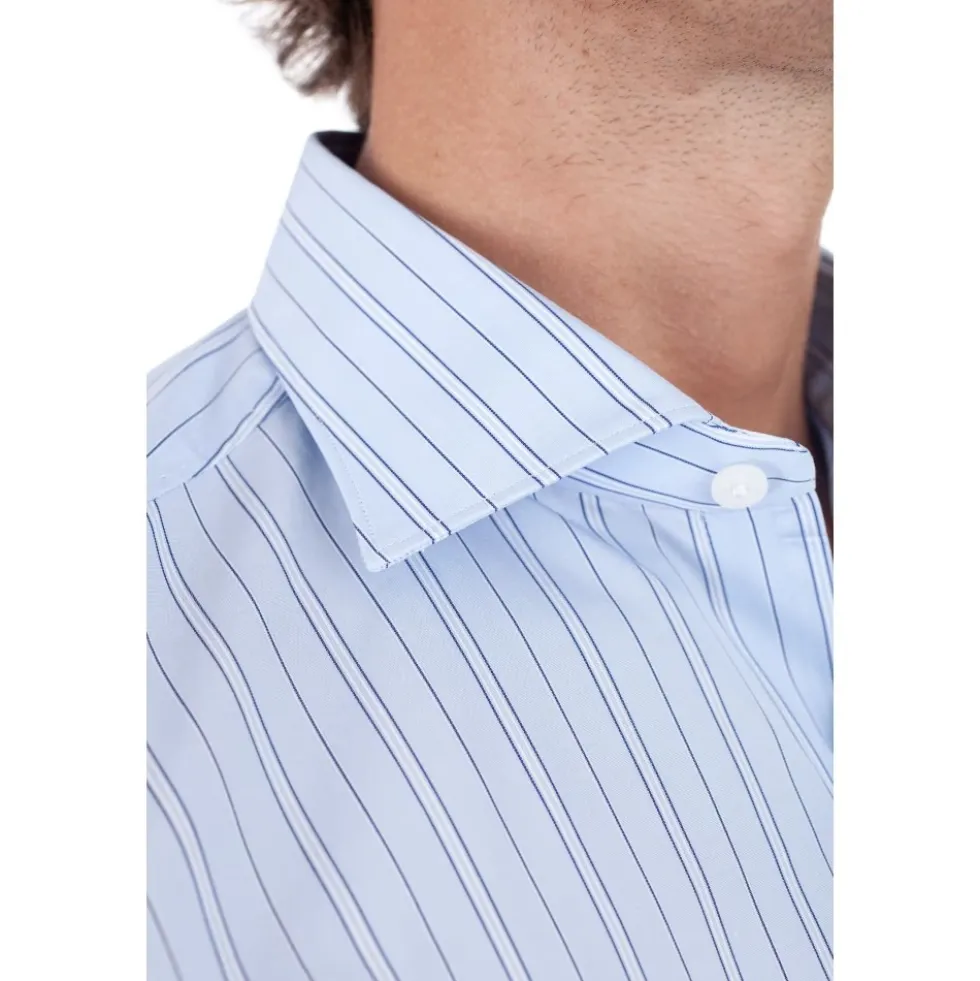 Klar Blå Slim Fit Skjorte