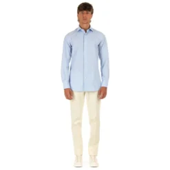 Klar Blå Slim Fit Skjorte