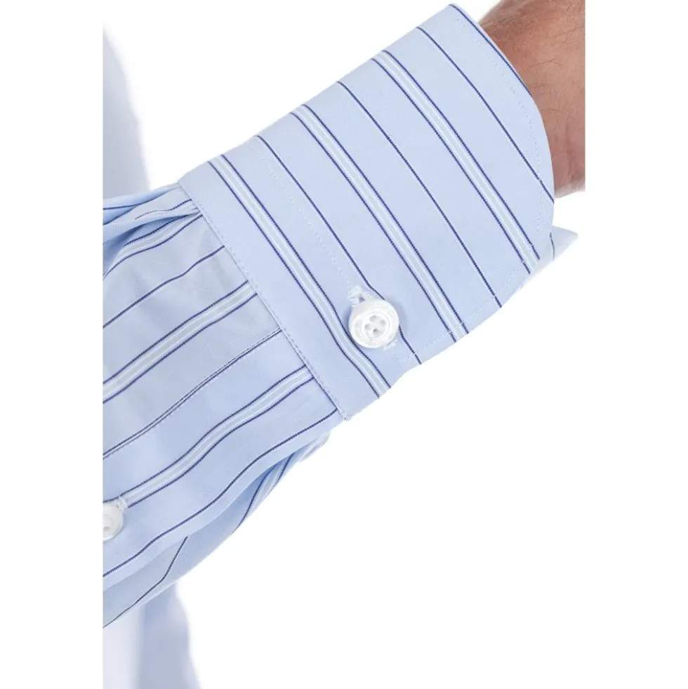Klar Blå Slim Fit Skjorte