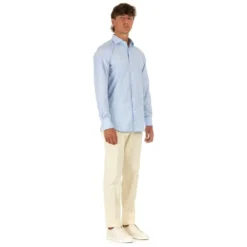 Klar Blå Slim Fit Skjorte