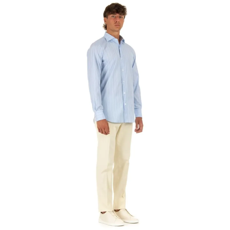 Klar Blå Slim Fit Skjorte