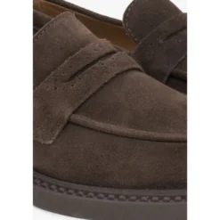 Kvinders Saddle Brown Penny Loafers lavet af italiensk ægte velour