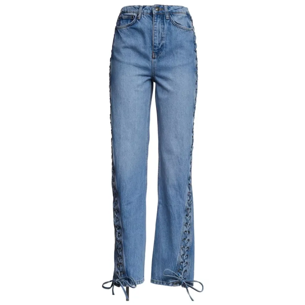 Laced Straight Leg Jeans