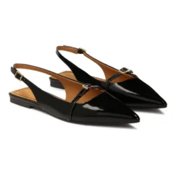 Lakerede flade slingback pumps