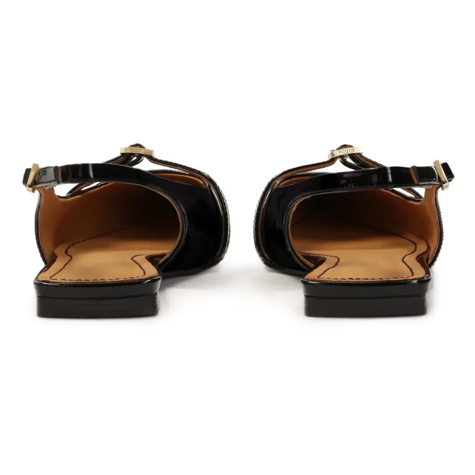 Lakerede flade slingback pumps