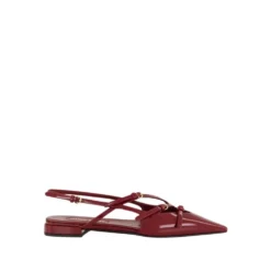 Laklæder slingback ballerinasko med spænder