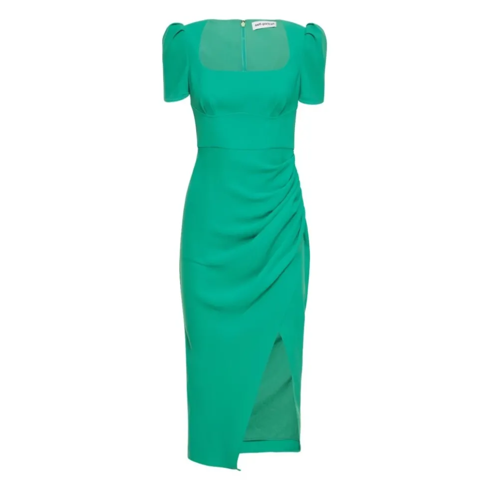 Lang Elegant Kjole med Drapering