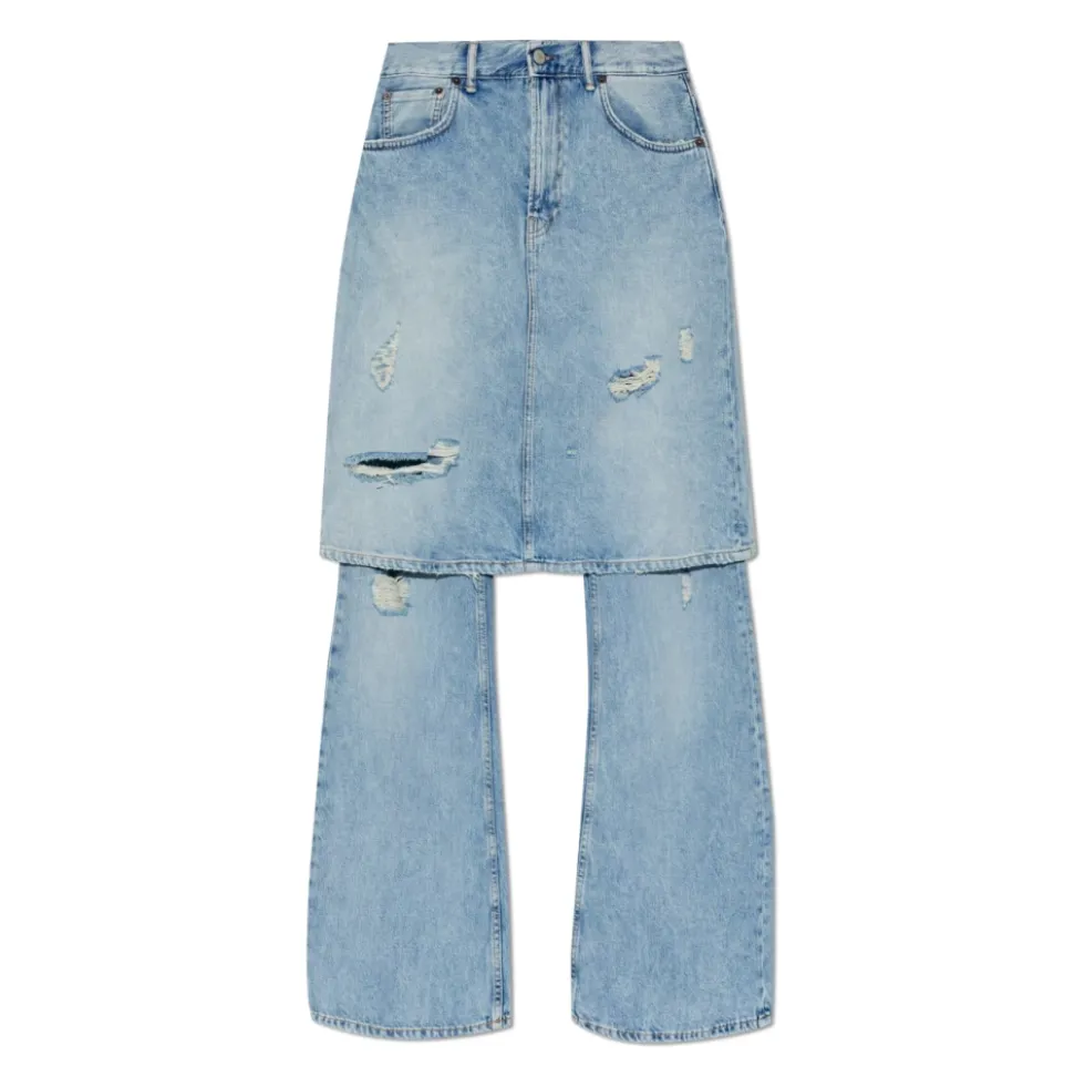 Layered Denim Trousers