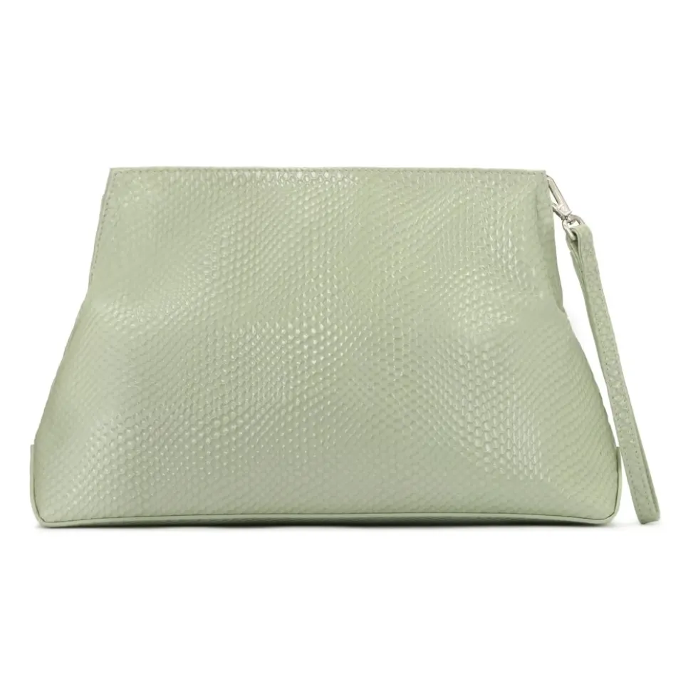 Læder clutch håndtaske