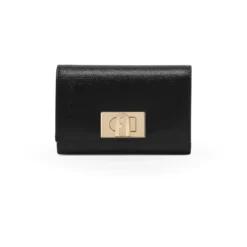 Læder Mini Pung med Metal Logo Lukning