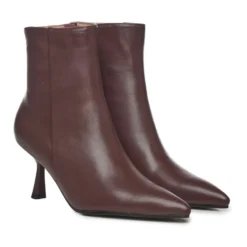 Læder Stiletstøvler Bordeaux Farve