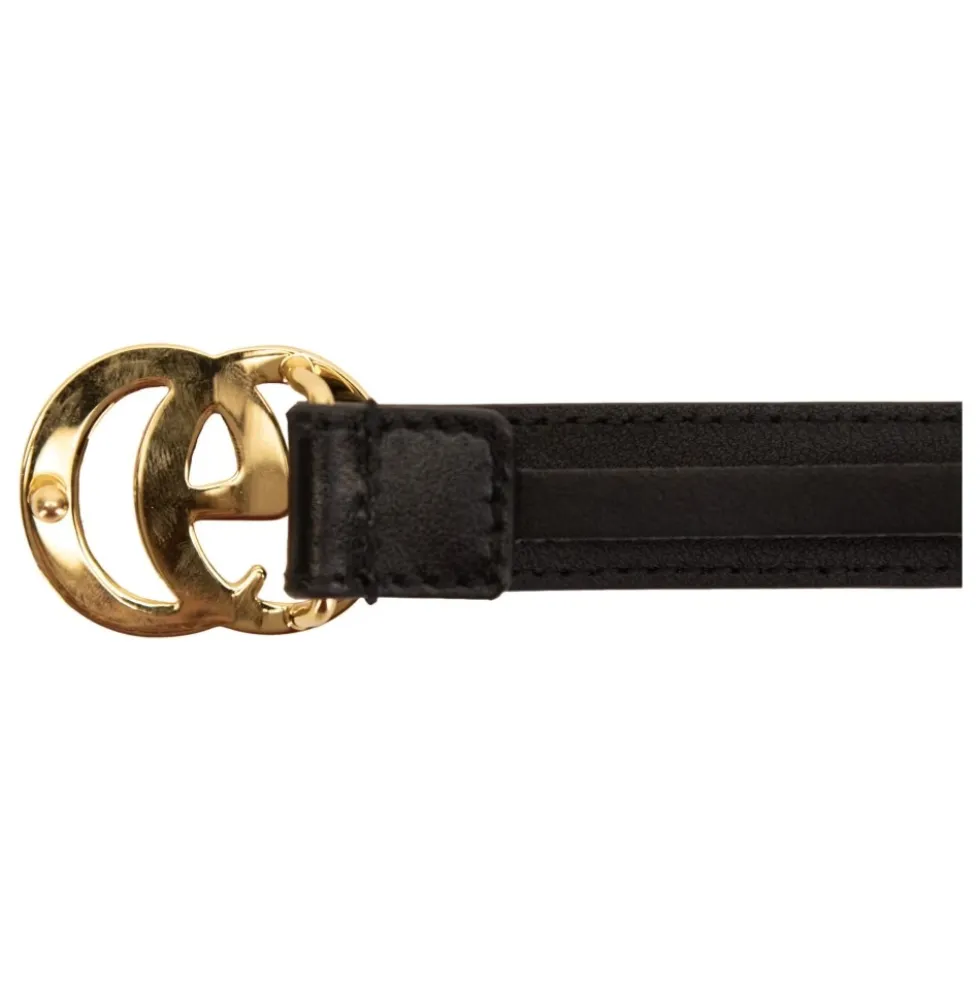 Leather Logo Plaque Belt