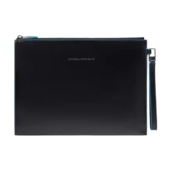 Leather men's clutch for iPad® with removable wrist strap and pockts for AirPods®