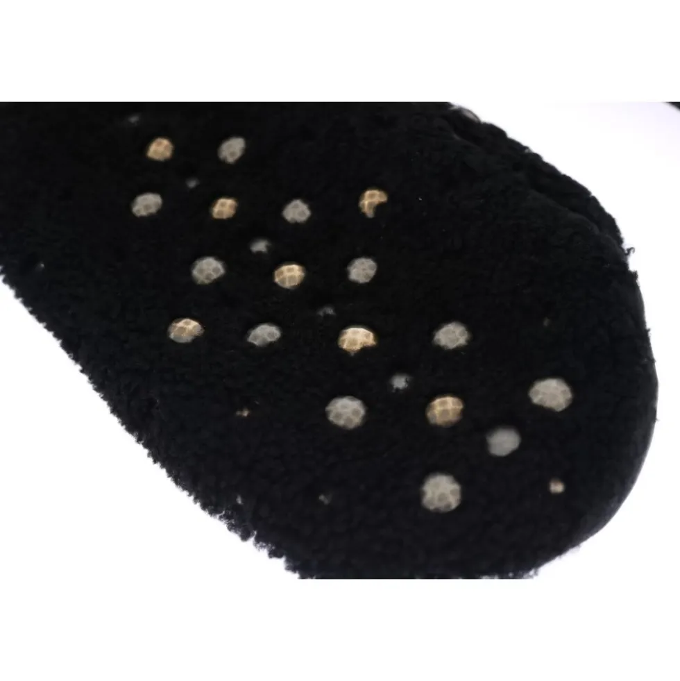 Leather Shearling Studded Gloves
