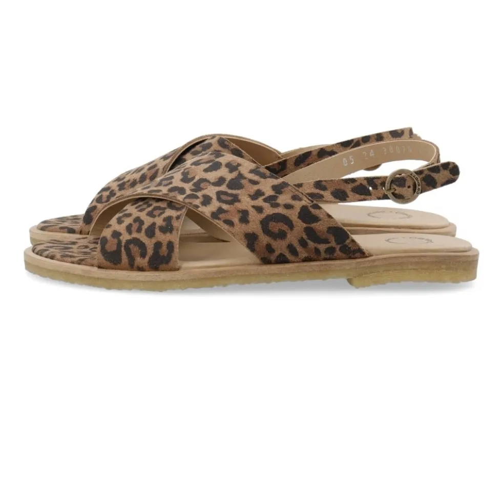 Leopard Print Cross Sandal