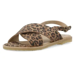 Leopard Print Cross Sandal