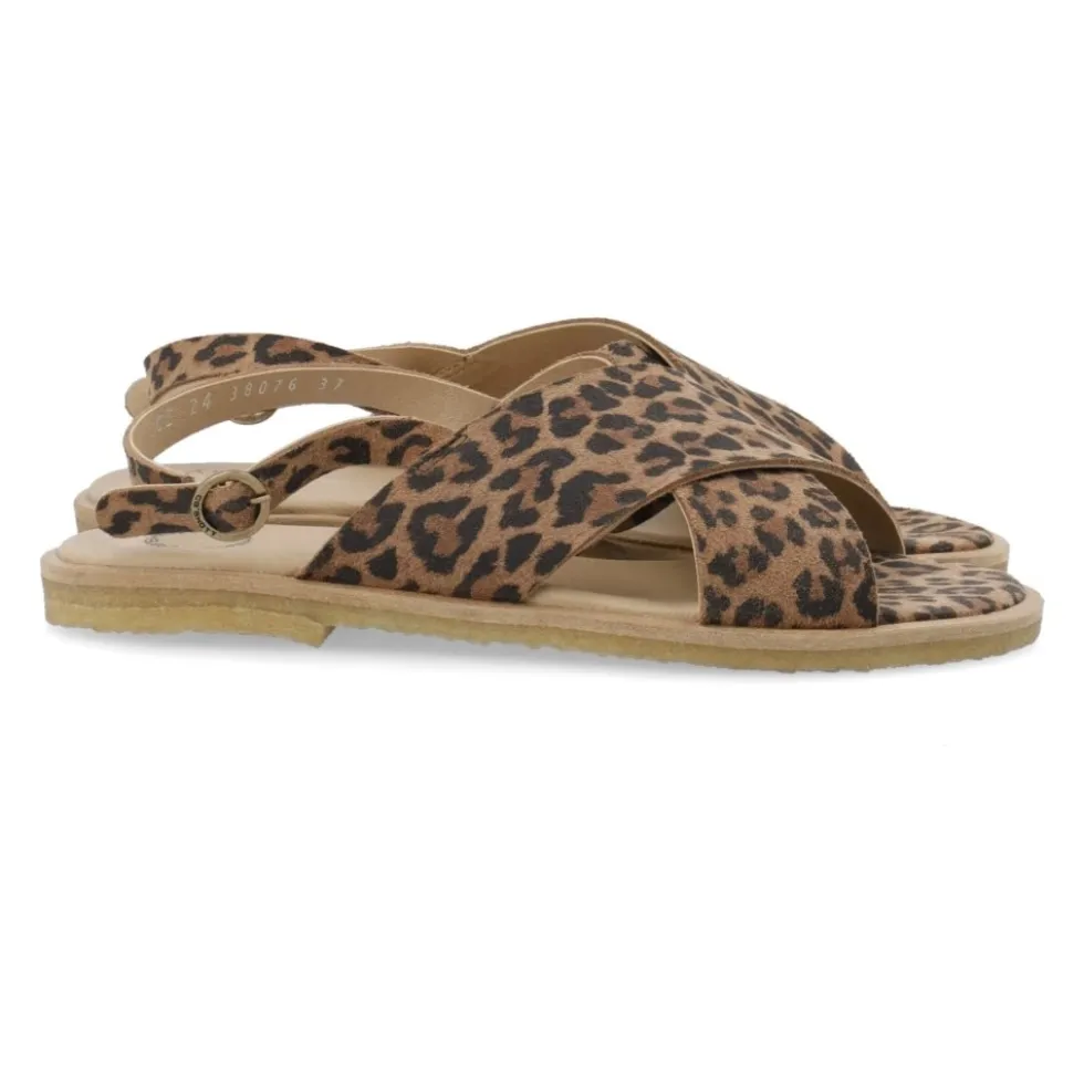 Leopard Print Cross Sandal