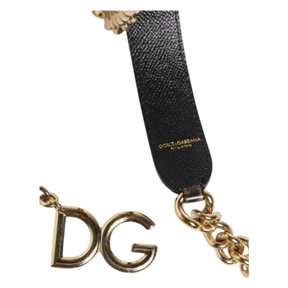 Leopard Print Gold Brass Chain Shoulder Bag Strap