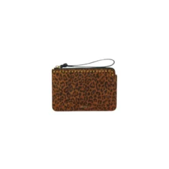 Leopard Print Suede Pouch