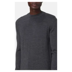 Let Merinouldssweater med Dobbelt Crew Neck Detalje