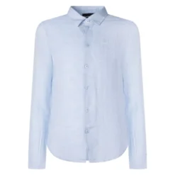 Linen Shirt with Eagle Embroidery