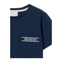 Logo-broderet patch-pocket bomuldsjersey T-shirt