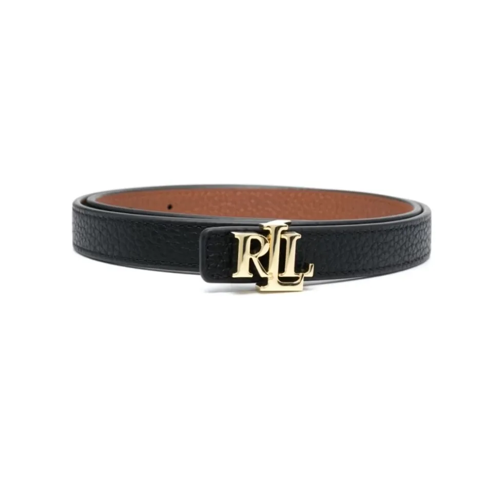 Logo-buckle Reversible Leather Belt