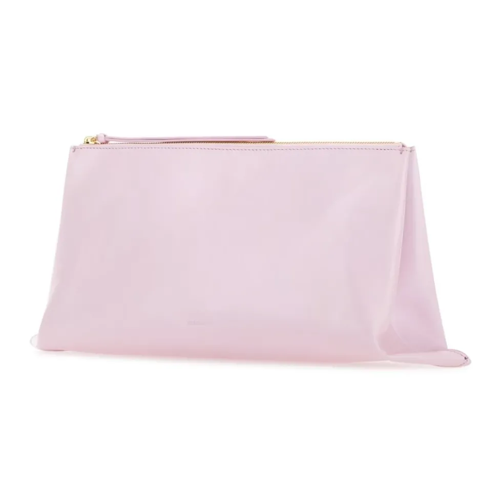 Logo Embossed Zipped Clutch Bag