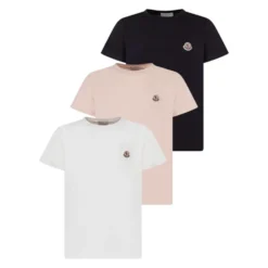 Logo Patch Bomulds T-shirt (Pakke med tre)