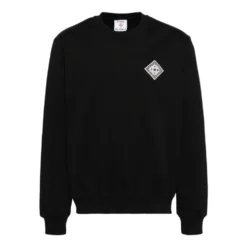 Logo Patch Sweatshirt Sort Bomuld