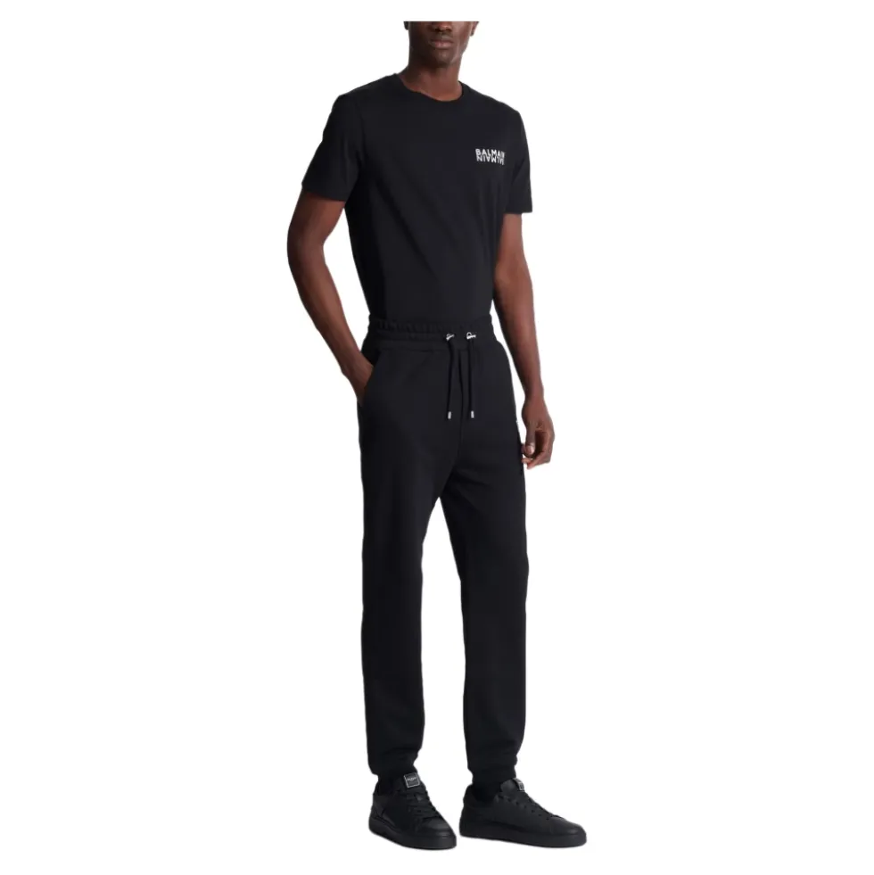 Logo Printed Cotton Jogging Bottoms