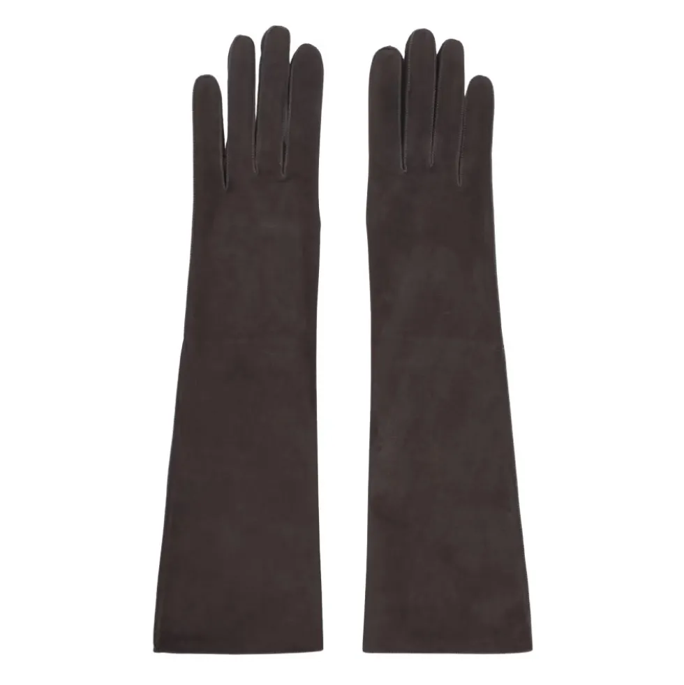 Long Slim Suede Gloves