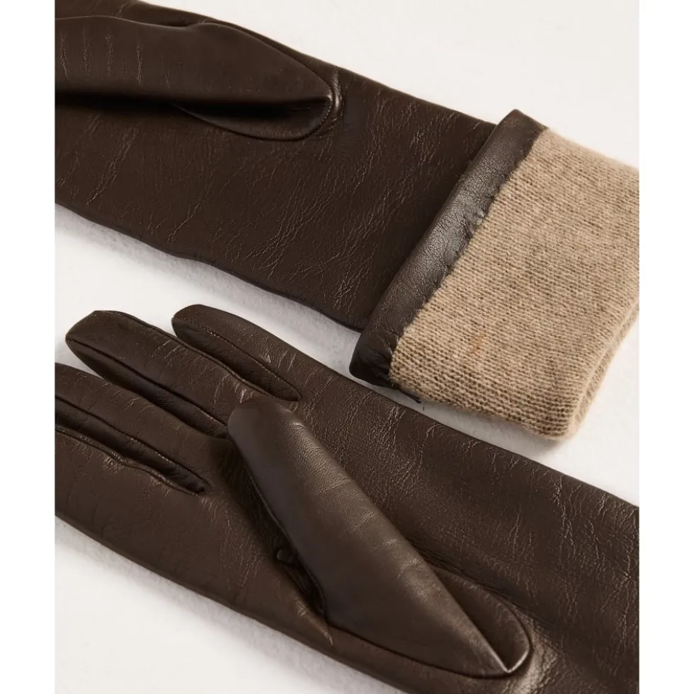 Luksus Læder Cashmere Handsker