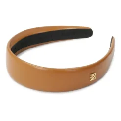 Lysbrun hårbånd med lille monogram