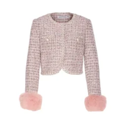 Lyserød Krystal Tweed Jakke
