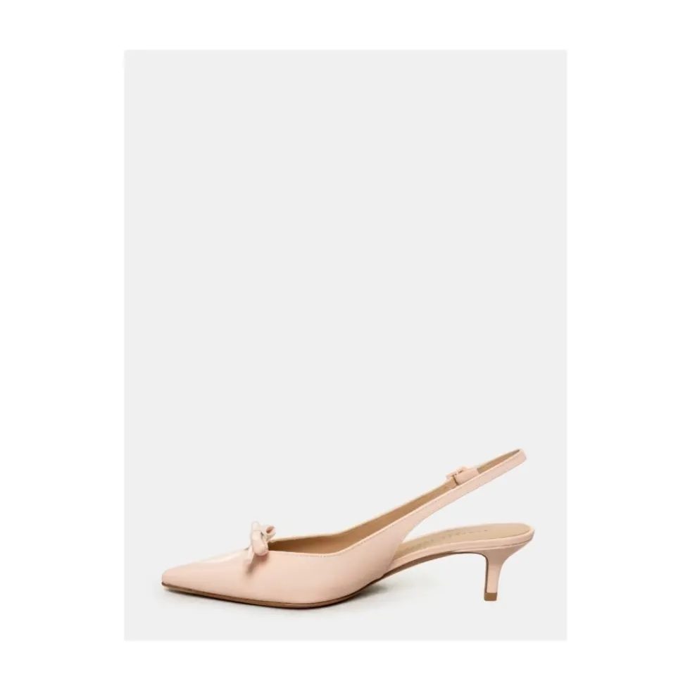 Lyserød Pæon Læder Slingback Sandal