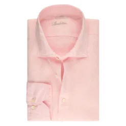 Lys Pink Linned Slim Fit Skjorte