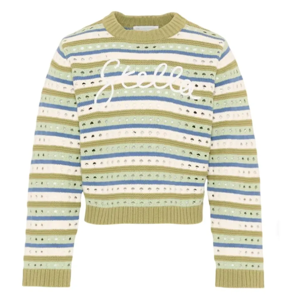 Maglia traforata Girocollo Logo ricamato