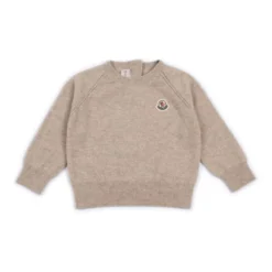 Maglione girocollo in cashmere con logo frontale