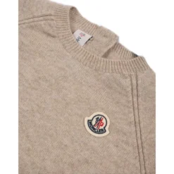 Maglione girocollo in cashmere con logo frontale
