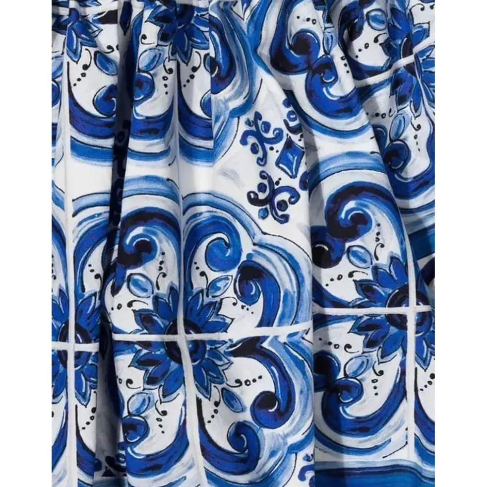 Majolica-print poplin top