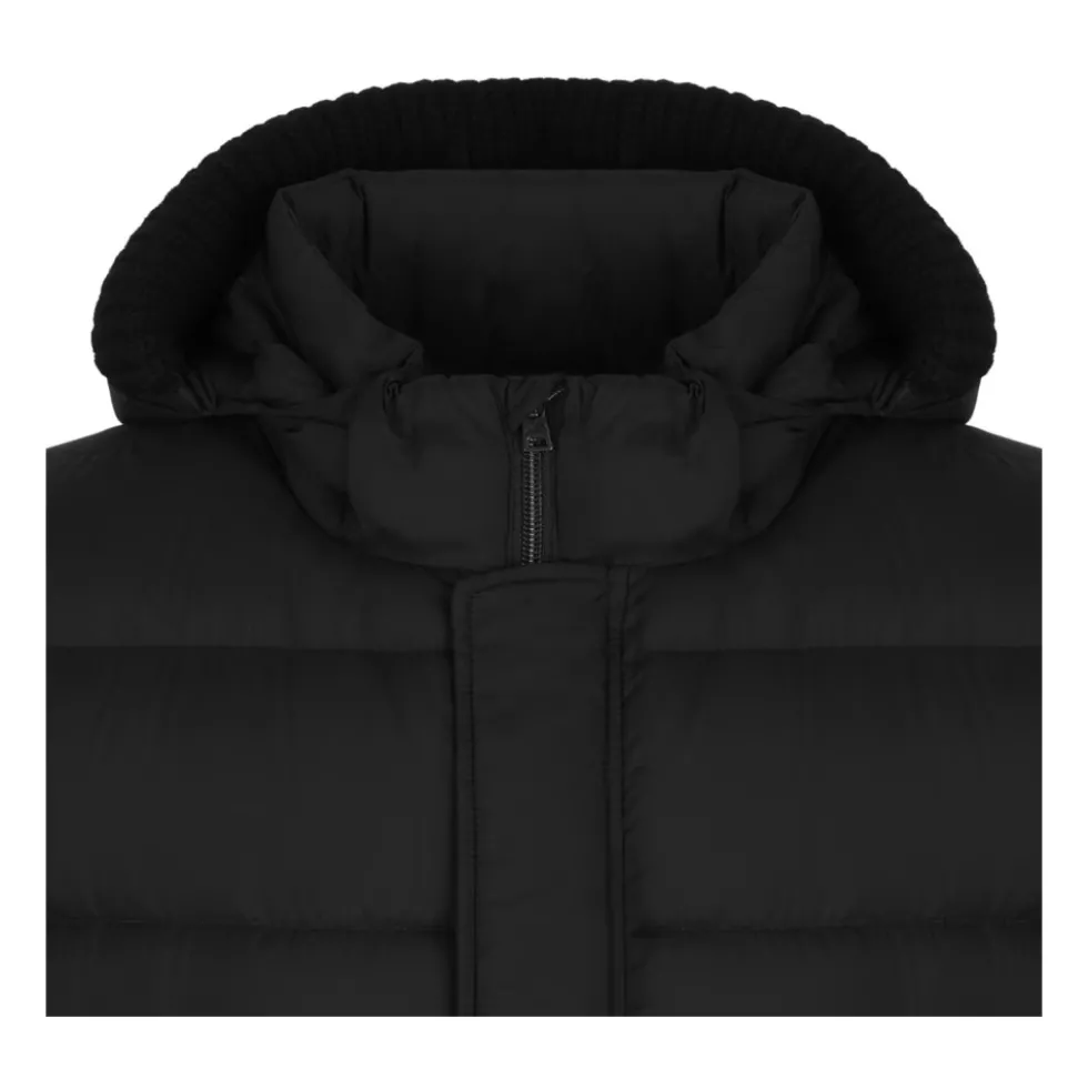 Marineblå Quiltet Puffer Frakke